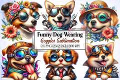 Funny Dog Goggles Clipart Bundle - CraftNest - Digital Crafting and Art