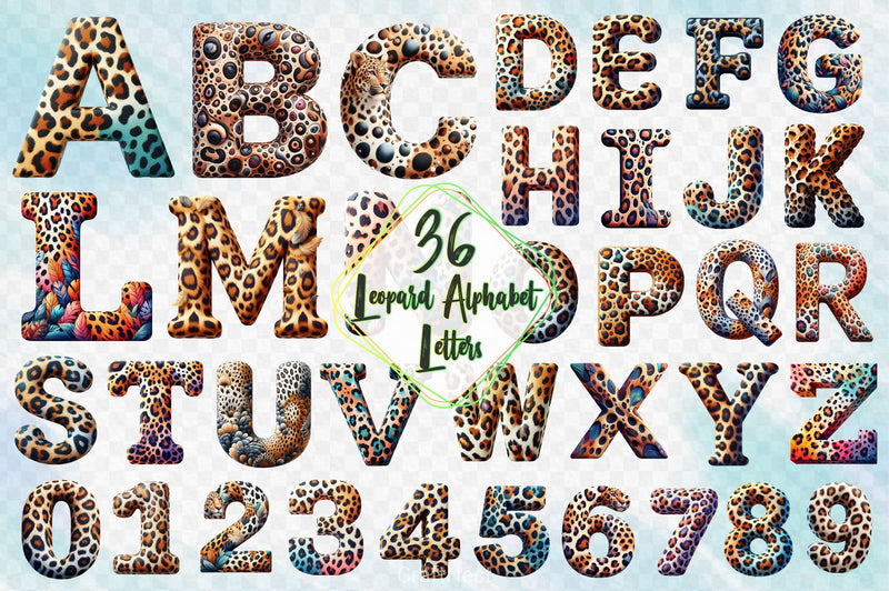 Leopard Alphabet Clipart Bundle - CraftNest - Digital Crafting and Art