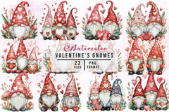 Cute Valentine's Gnomes Clipart Bundle - CraftNest - Digital Crafting and Art