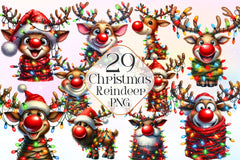 Funny Christmas Reindeer Clipart Bundle 4 - CraftNest - Digital Crafting and Art