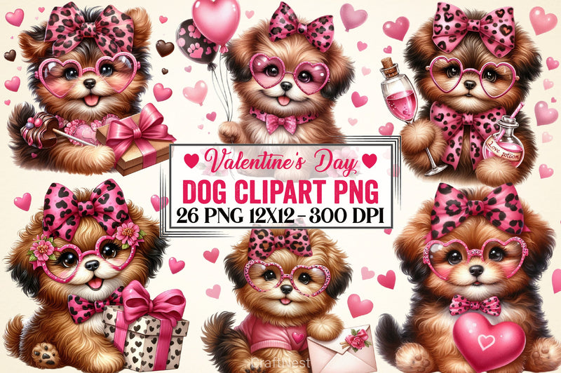 Valentine Dog Clipart Bundle - CraftNest - Digital Crafting and Art