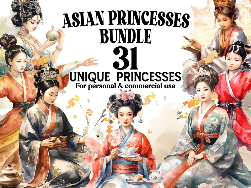 Asian Princesses Clipart - CraftNest