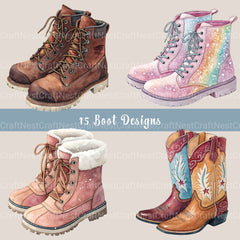 Boots Clipart Bundle - CraftNest - Digital Crafting and Art
