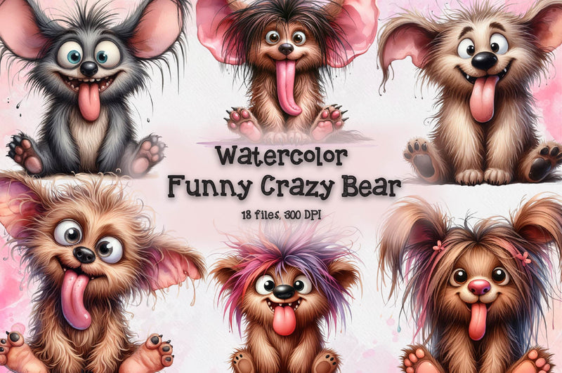 Funny Crazy Bear Clipart Bundle - CraftNest - Digital Crafting and Art