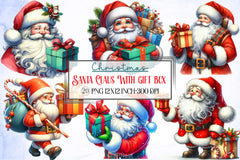 Santa Claus Gift Box Clipart Bundle - CraftNest - Digital Crafting and Art