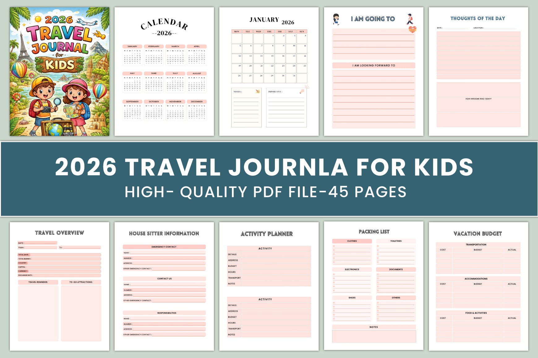 Travel Journal for Kids