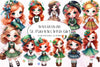 Cute St Patricks Irish Girl Clipart Bundle