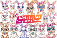 Funny Bunny Clipart Bundle - CraftNest - Digital Crafting and Art