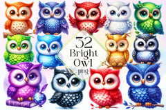 Bright Owl Clipart Bundle 5 - CraftNest - Digital Crafting and Art