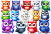 Bright Owl Clipart Bundle 5