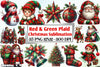 Red & Green Plaid Christmas Clipart Bundle