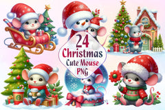 Funny Christmas Mouse Clipart Bundle 2 - CraftNest - Digital Crafting and Art