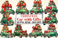 Christmas Car Gifts Clipart Bundle - CraftNest - Digital Crafting and Art