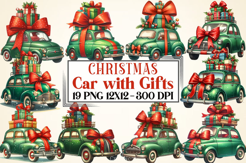 Christmas Car Gifts Clipart Bundle - CraftNest - Digital Crafting and Art