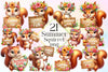 Summer Squirrel Clipart Bundle