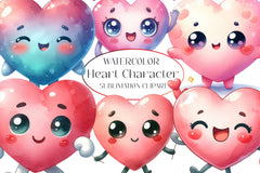 Cute Heart Character Clipart Bundle - CraftNest - Digital Crafting and Art