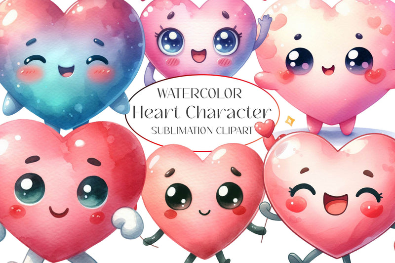 Cute Heart Character Clipart Bundle - CraftNest - Digital Crafting and Art