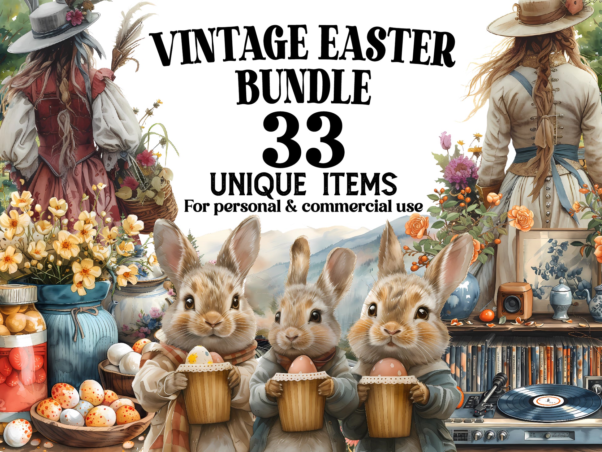 Vintage Easter Clipart - CraftNest