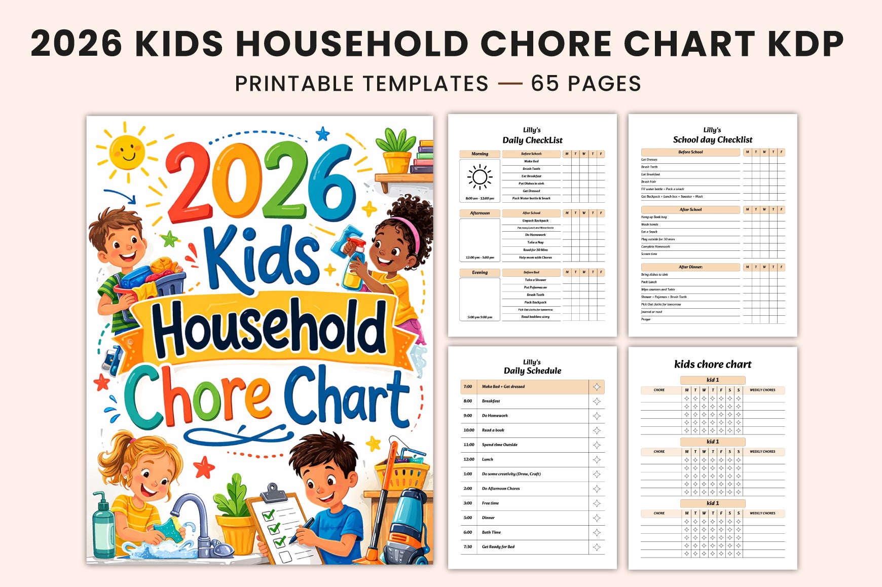 Kids Household Chore Chart Planner