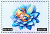 Baby Fairy Sleeping On Flower Clipart Bundle 1