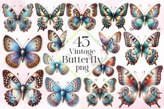 Vintage Butterfly Clipart Bundle 3 - CraftNest - Digital Crafting and Art