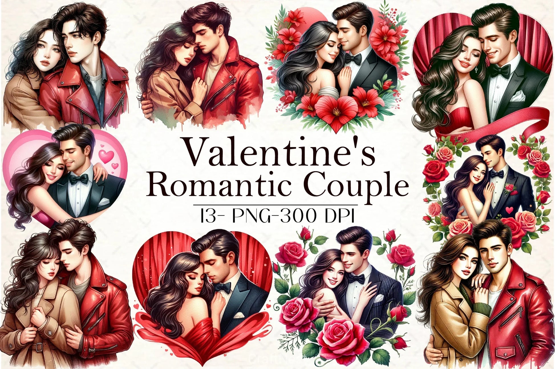 Romantic Couple Valentine Clipart Bundle - CraftNest - Digital Crafting and Art