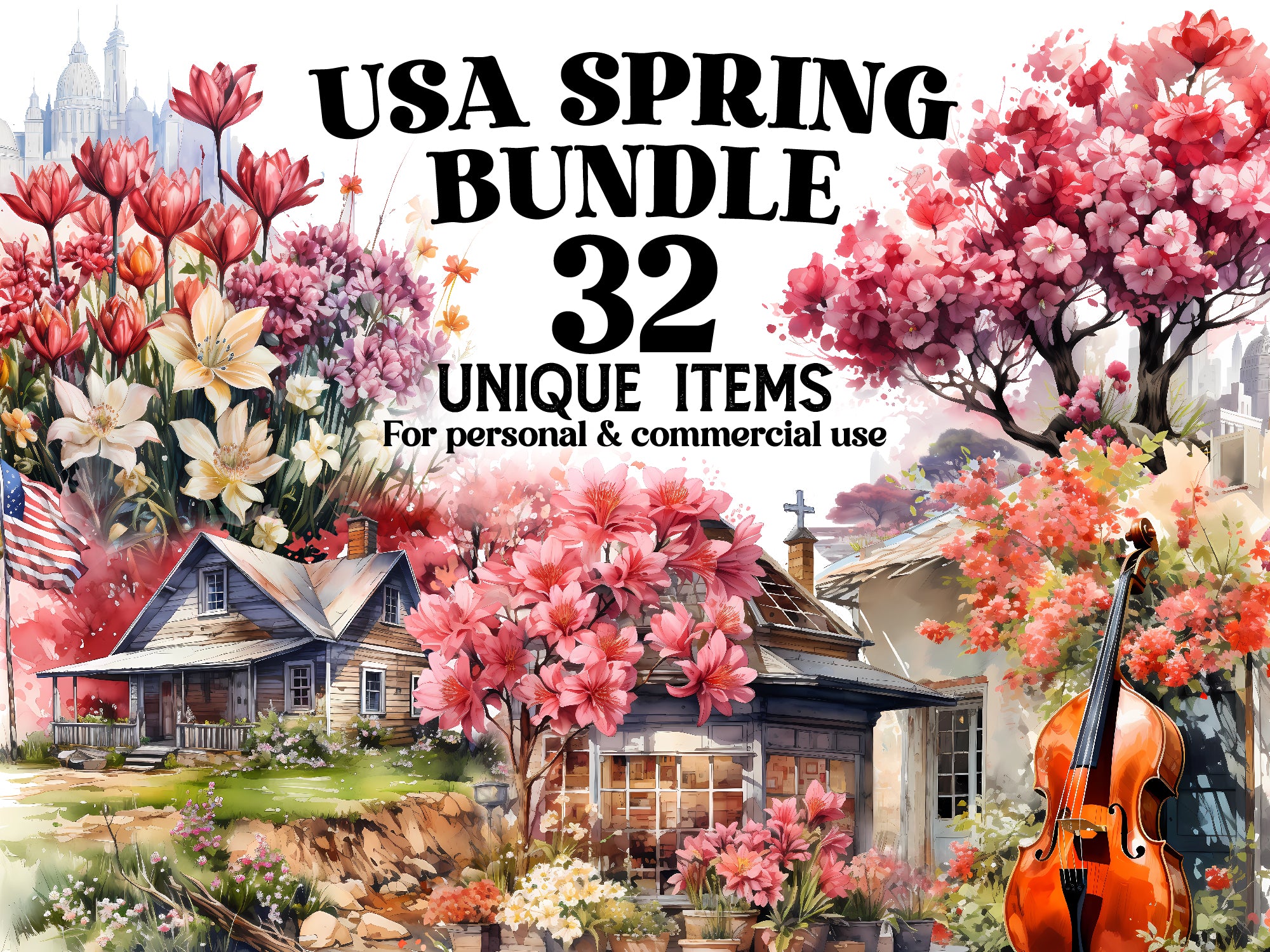 USA Spring Clipart - CraftNest