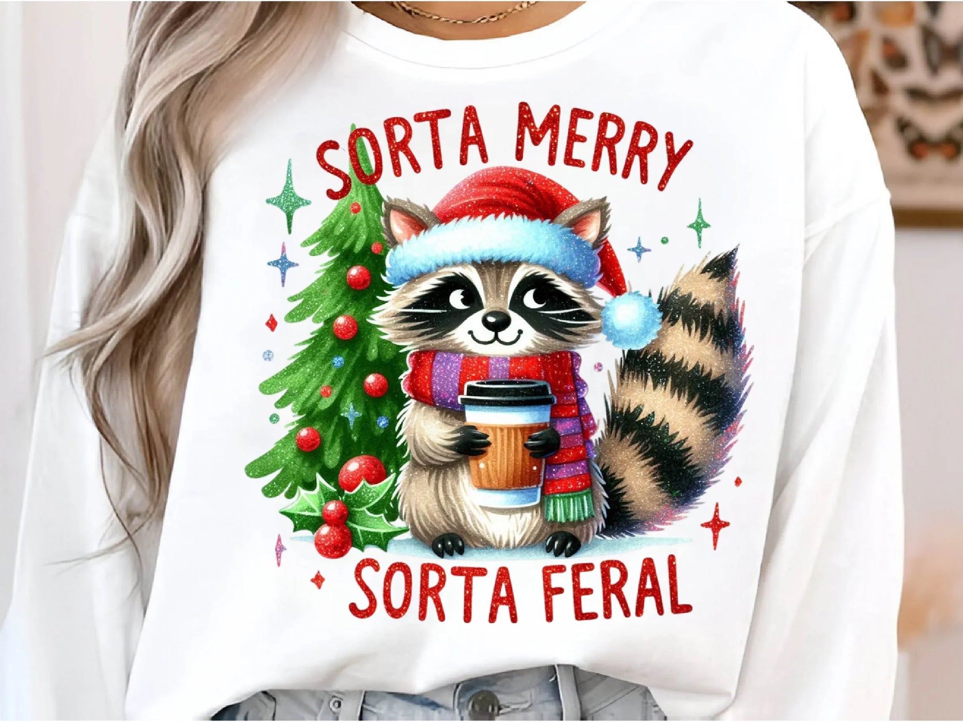 Raccoon Christmas Sorta Merry Clipart Bundle - CraftNest - Digital Crafting and Art