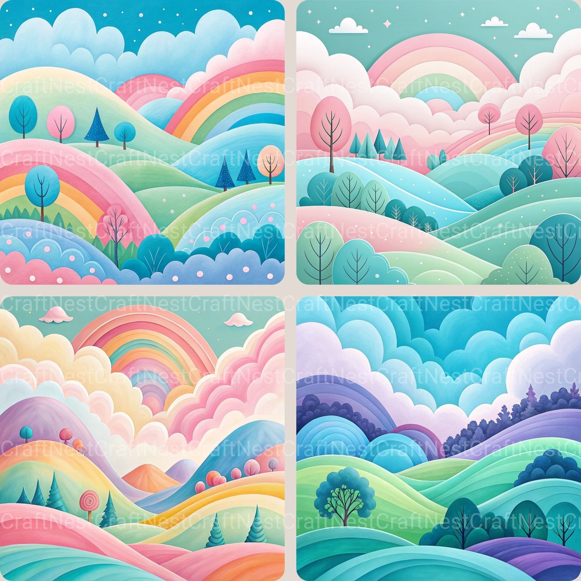 Whimsical Landscapes Clipart Bundle - CraftNest - Digital Crafting and Art