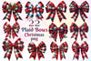 Christmas Plaid Bows Clipart Bundle