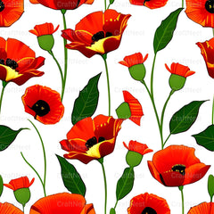 Poppy Seamless Digital Paper - CraftNest - Digital Crafting and Art