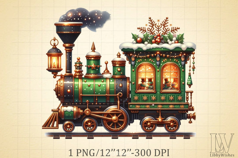 Christmas Train Clipart Bundle 6 - CraftNest - Digital Crafting and Art