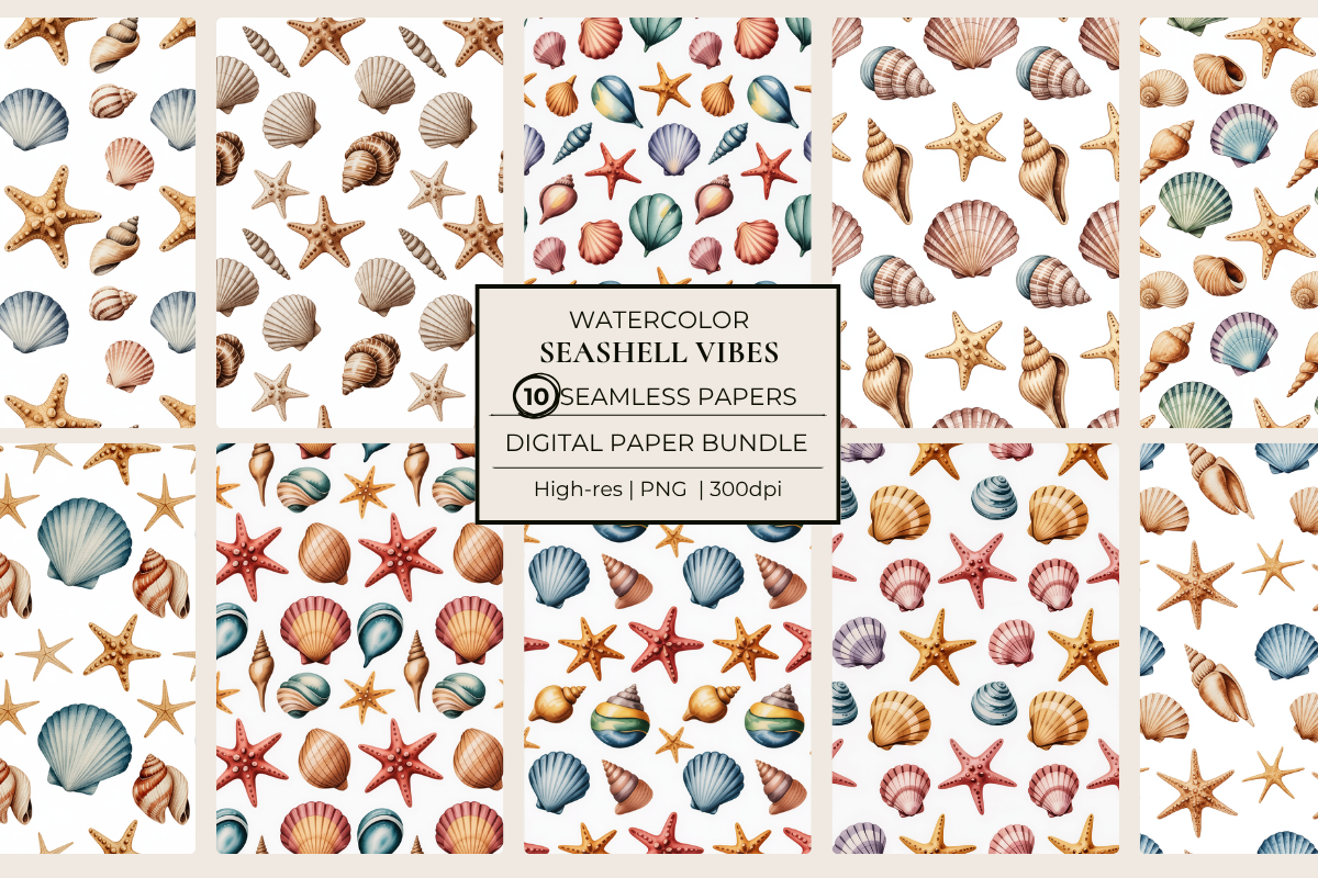 Seashell Vibes Seamless Papers