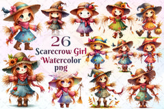 Scarecrow Girl Clipart Bundle - CraftNest - Digital Crafting and Art