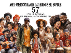 Afro-American Family Gatherings Clipart - CraftNest