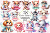 Cute Fairy Animals Clipart Bundle