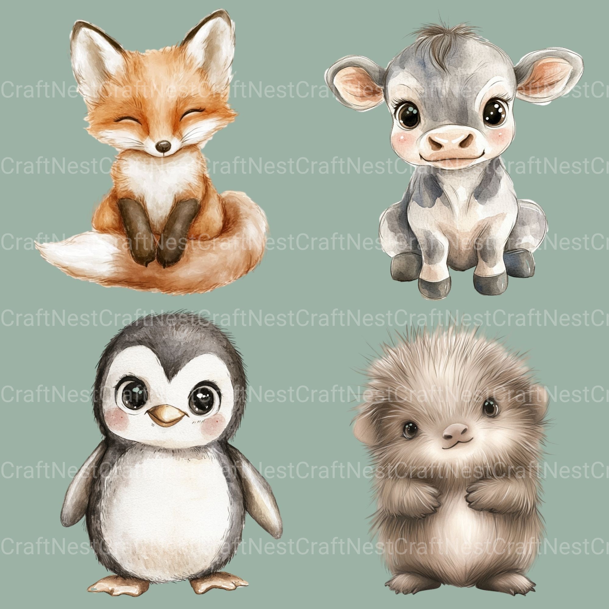 Nursery Animals Clipart Bundle 3 - CraftNest - Digital Crafting and Art