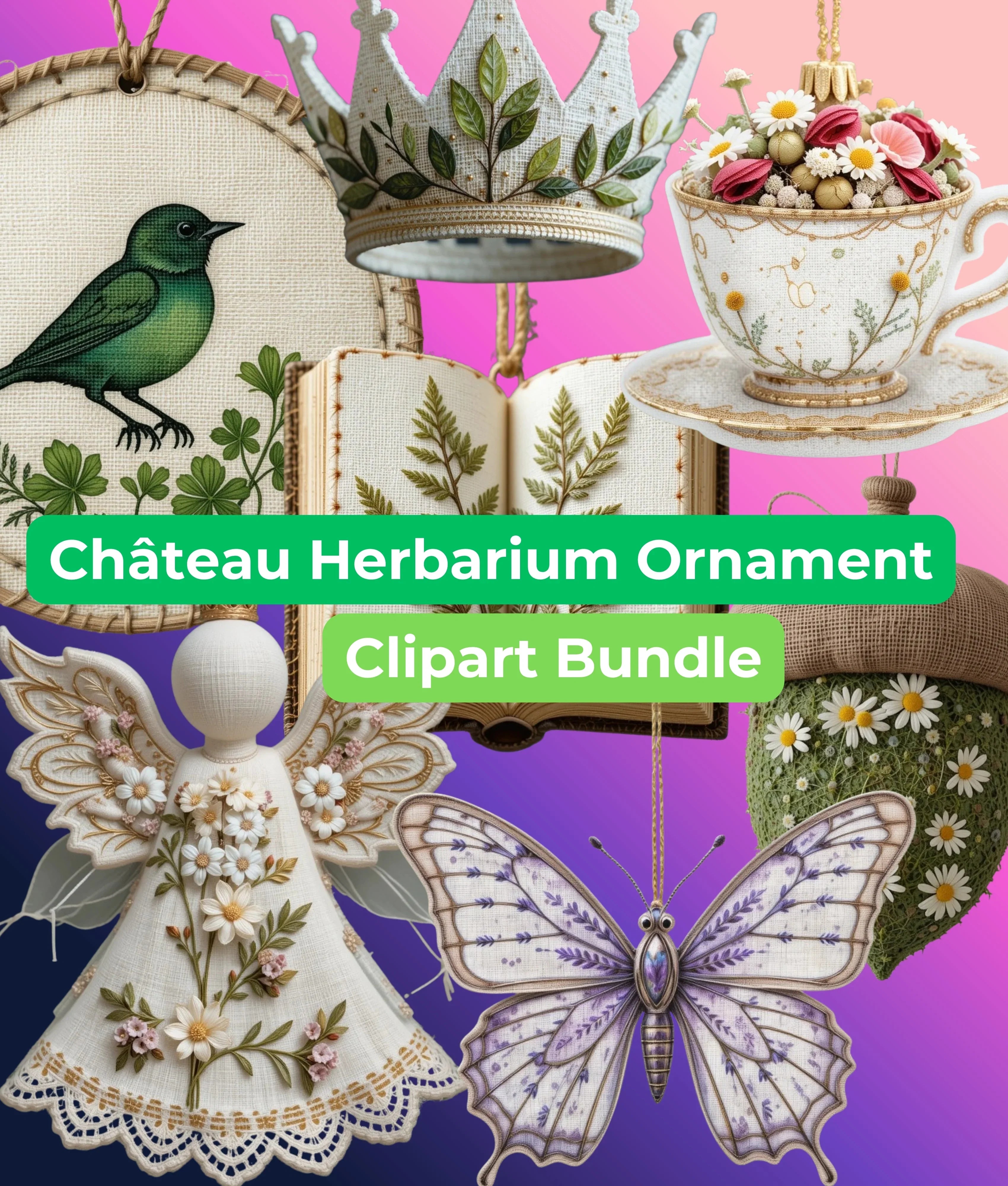 Chateau Herbarium Ornament Clipart Bundle - CraftNest - Digital Crafting and Art