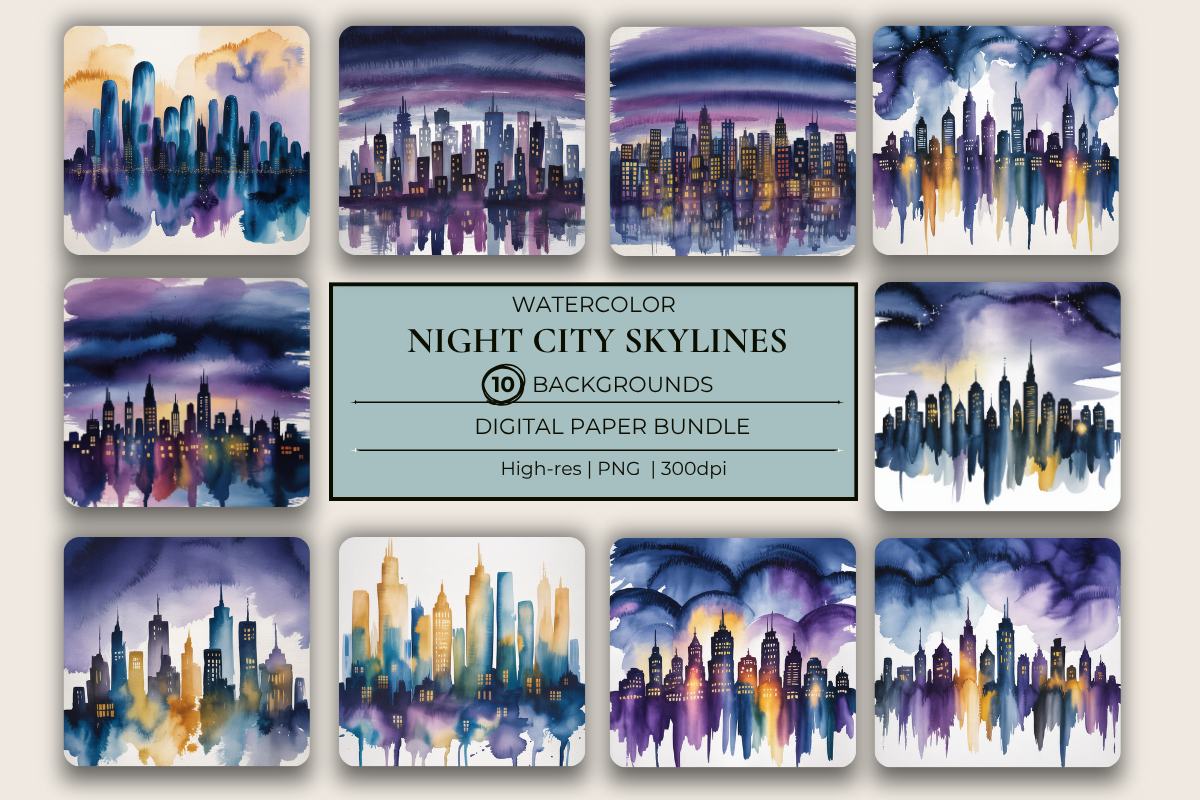 Night Skylines Background Papers
