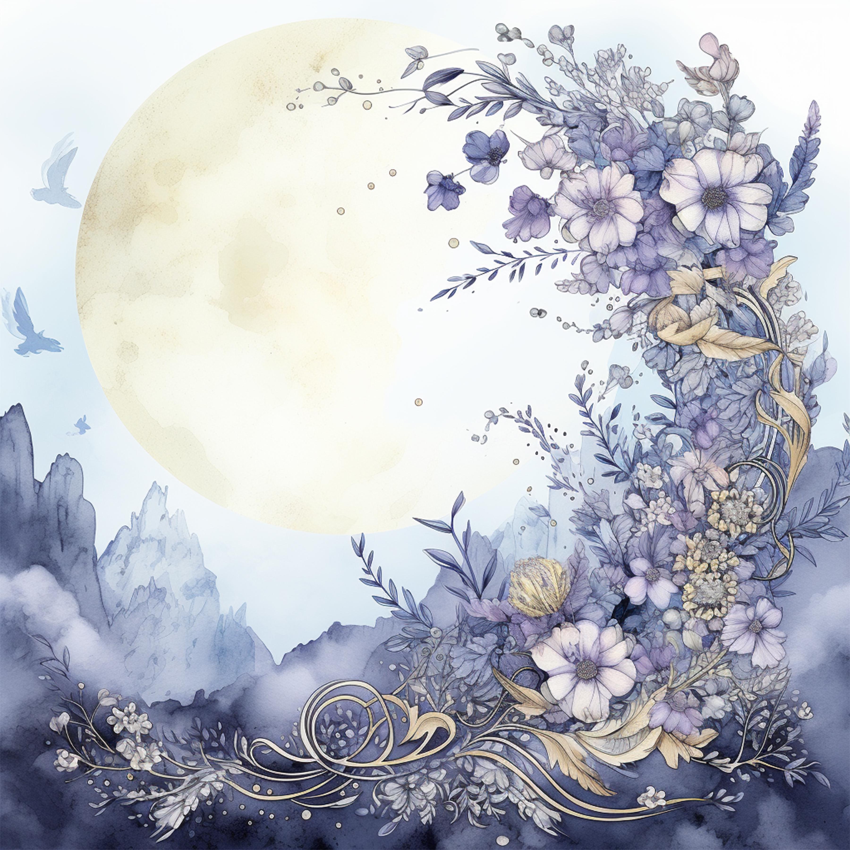 Moon Boho Seamless Digital Paper - CraftNest - Digital Crafting and Art