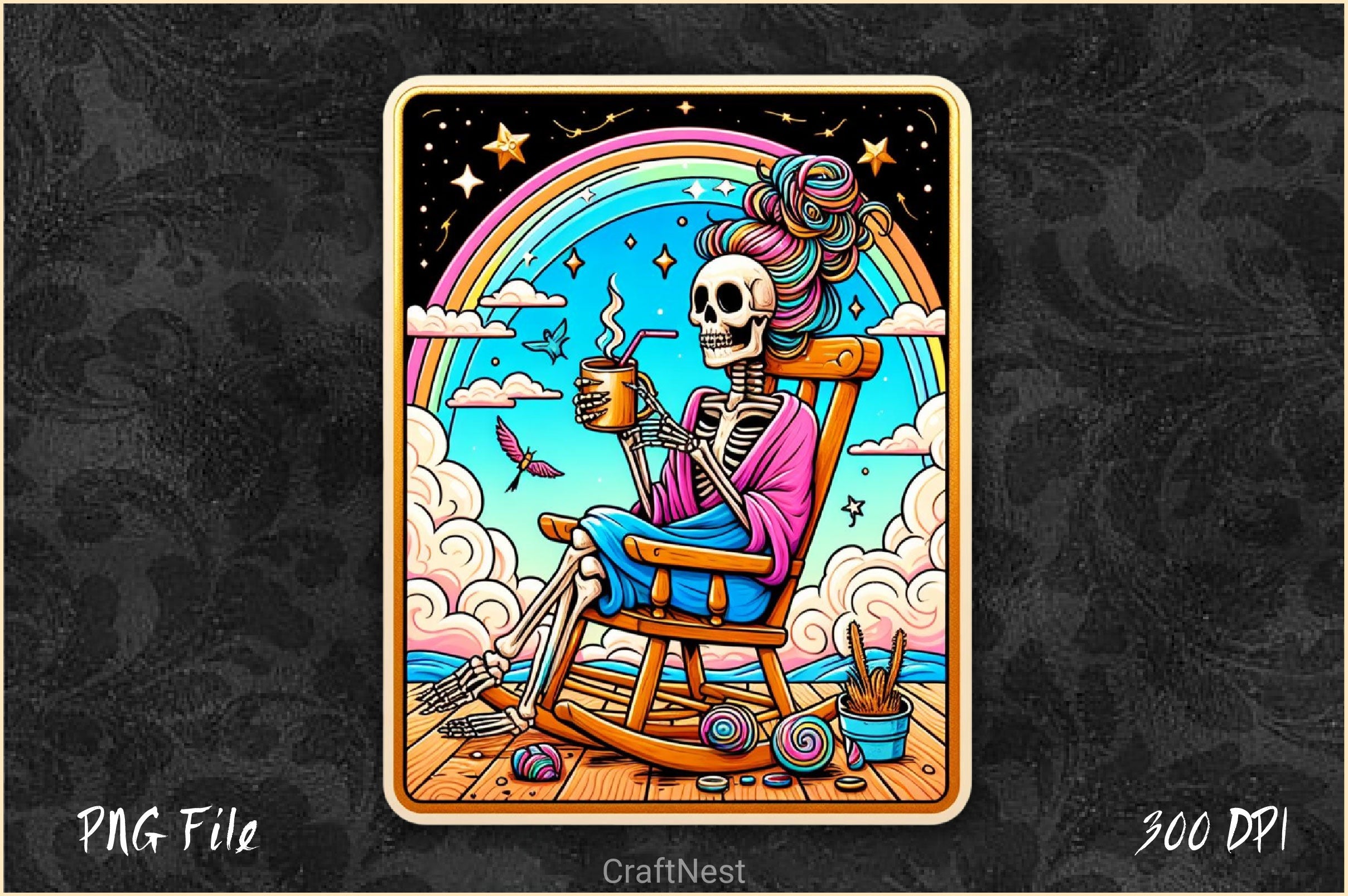 The Caffeinated Tarot Card Skeleton Clipart Bundle - CraftNest - Digital Crafting and Art
