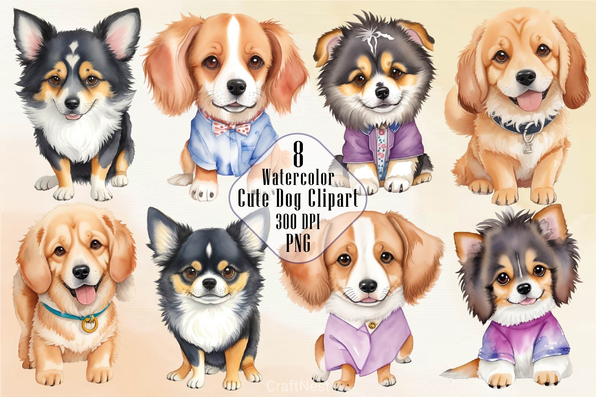 Cute Dog Clipart Bundle 2 - CraftNest - Digital Crafting and Art