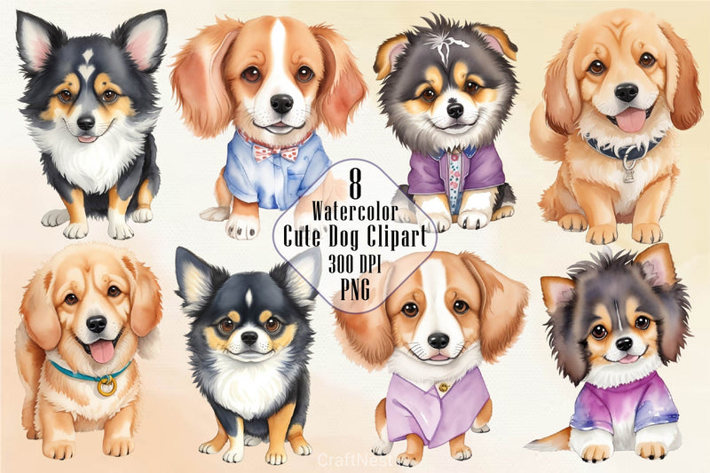 Cute Dog Clipart Bundle 2 - CraftNest - Digital Crafting and Art