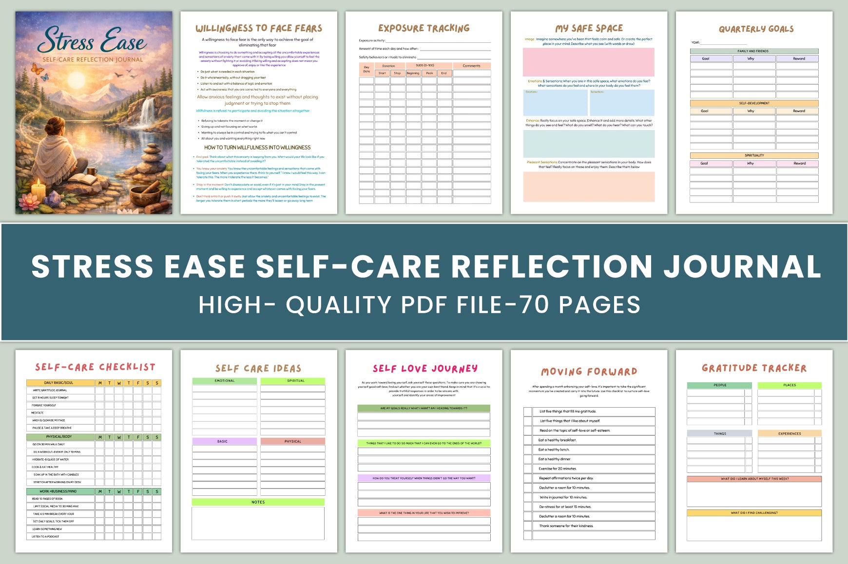 Stress Ease Self-Care Reflection Journal