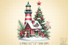 Lighthouse Christmas Clipart Bundle 1 - CraftNest - Digital Crafting and Art