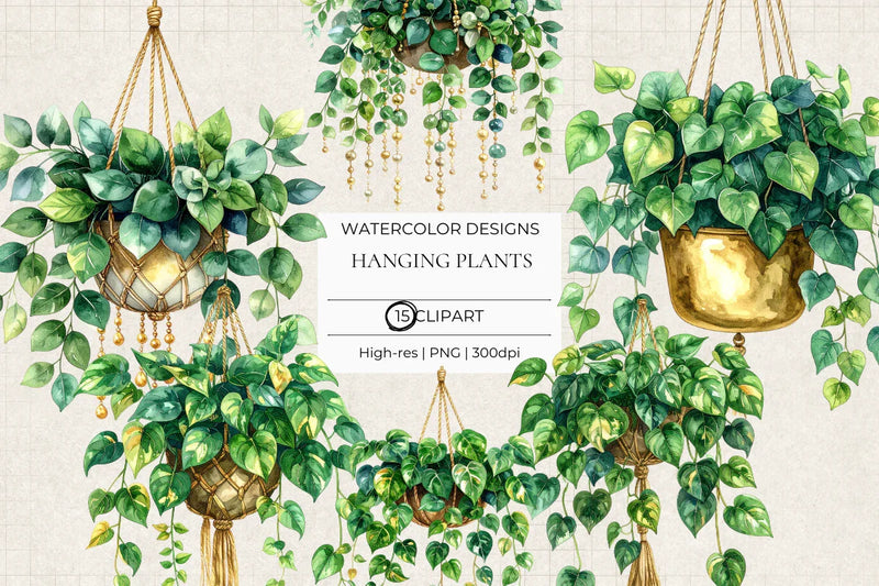 Hanging Plants Clipart - CraftNest - Digital Crafting and Art