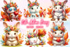 Cute Autumn Bunny Clipart Bundle 2