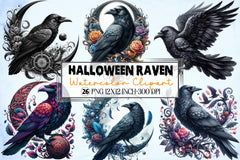 Halloween Gothic Raven Clipart Bundle - CraftNest - Digital Crafting and Art