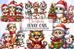 Christmas Cats Clipart Bundle - CraftNest - Digital Crafting and Art