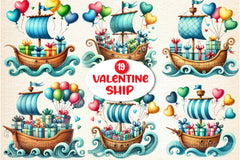 Valentine Ship Clipart Bundle - CraftNest - Digital Crafting and Art